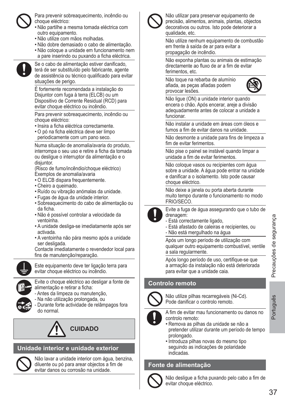 Panasonic CUYE9QKE User Manual | Page 37 / 52