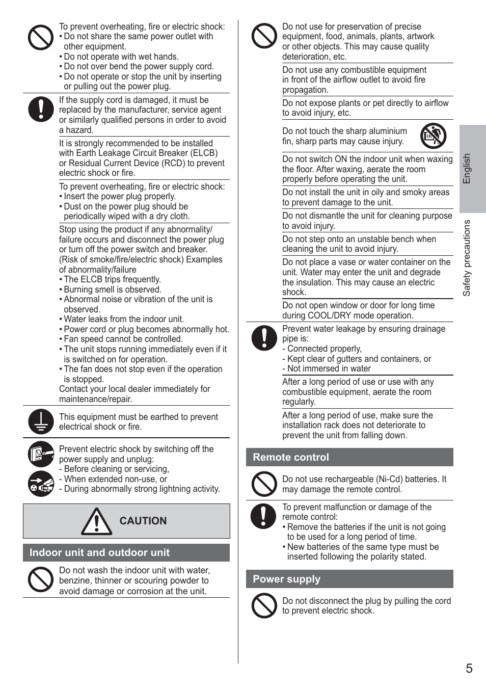 Panasonic CUYE9QKE User Manual | Page 5 / 52