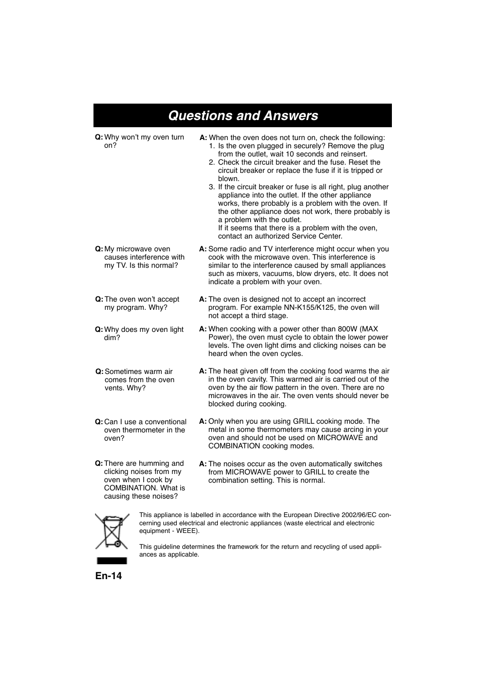 Questions and answers, En-14 | Panasonic NNK105WBWPG User Manual | Page 16 / 62