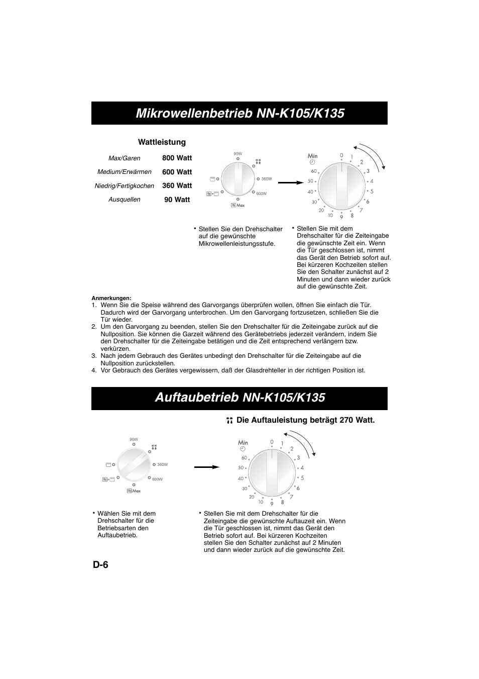 Auftaubetrieb | Panasonic NNK105WBWPG User Manual | Page 23 / 62