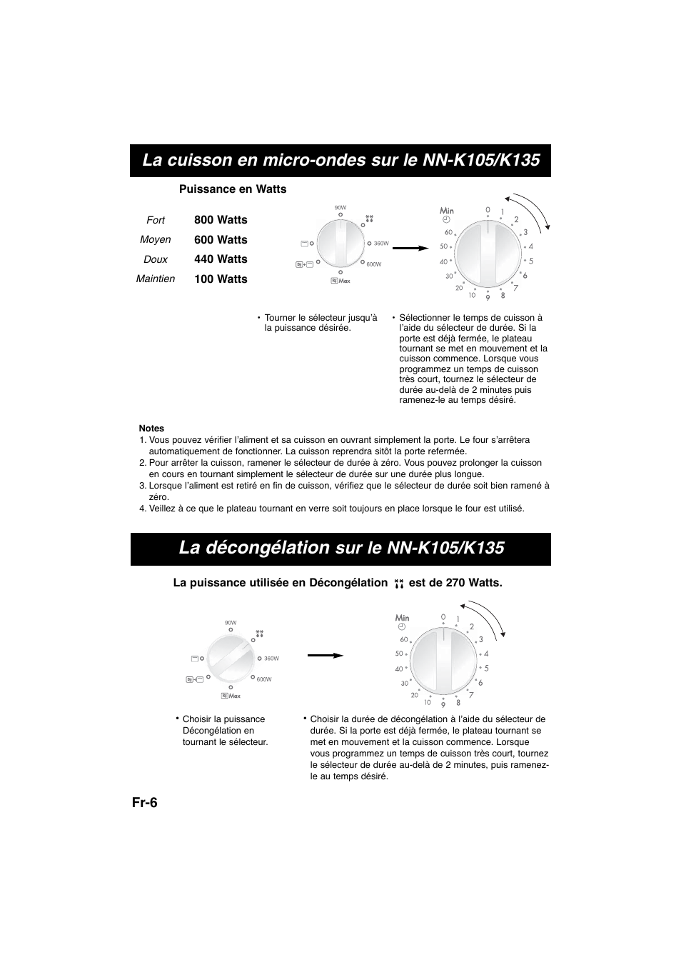 La décongélation, Fr-6 | Panasonic NNK105WBWPG User Manual | Page 38 / 62