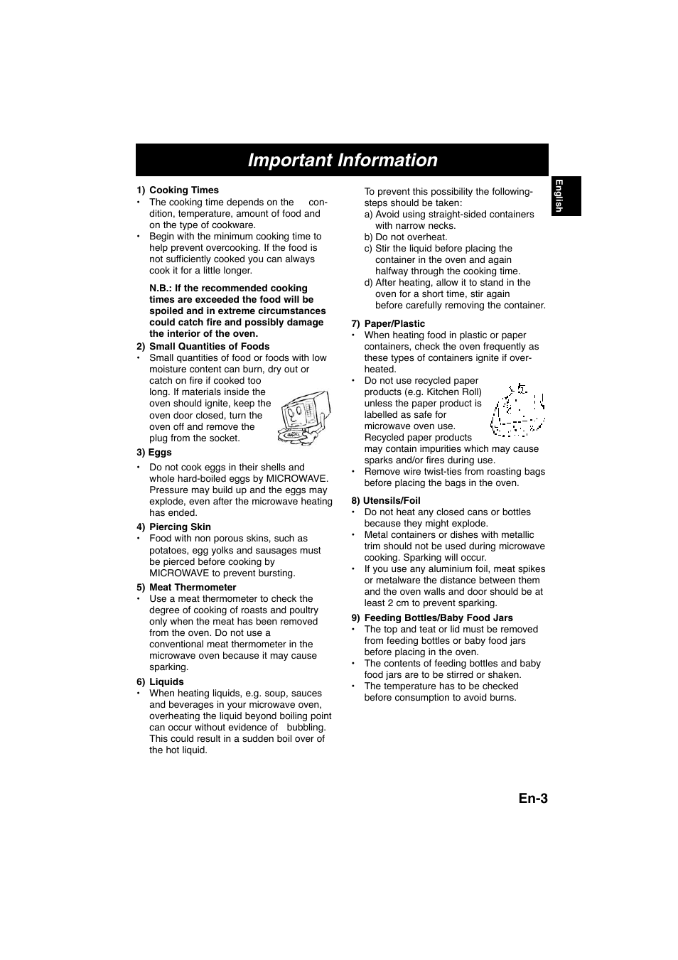 Important information, En-3 | Panasonic NNK105WBWPG User Manual | Page 5 / 62