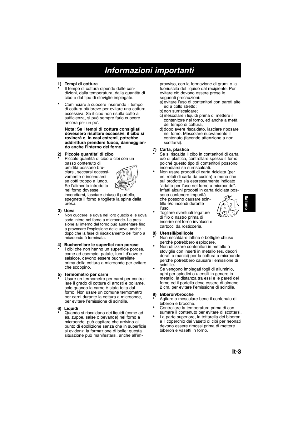 Informazioni importanti, It-3 | Panasonic NNK105WBWPG User Manual | Page 50 / 62
