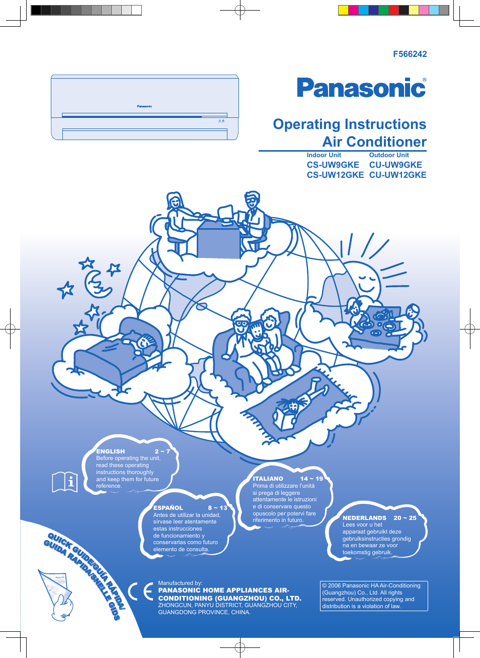 Panasonic CUUW9GKE User Manual | 28 pages