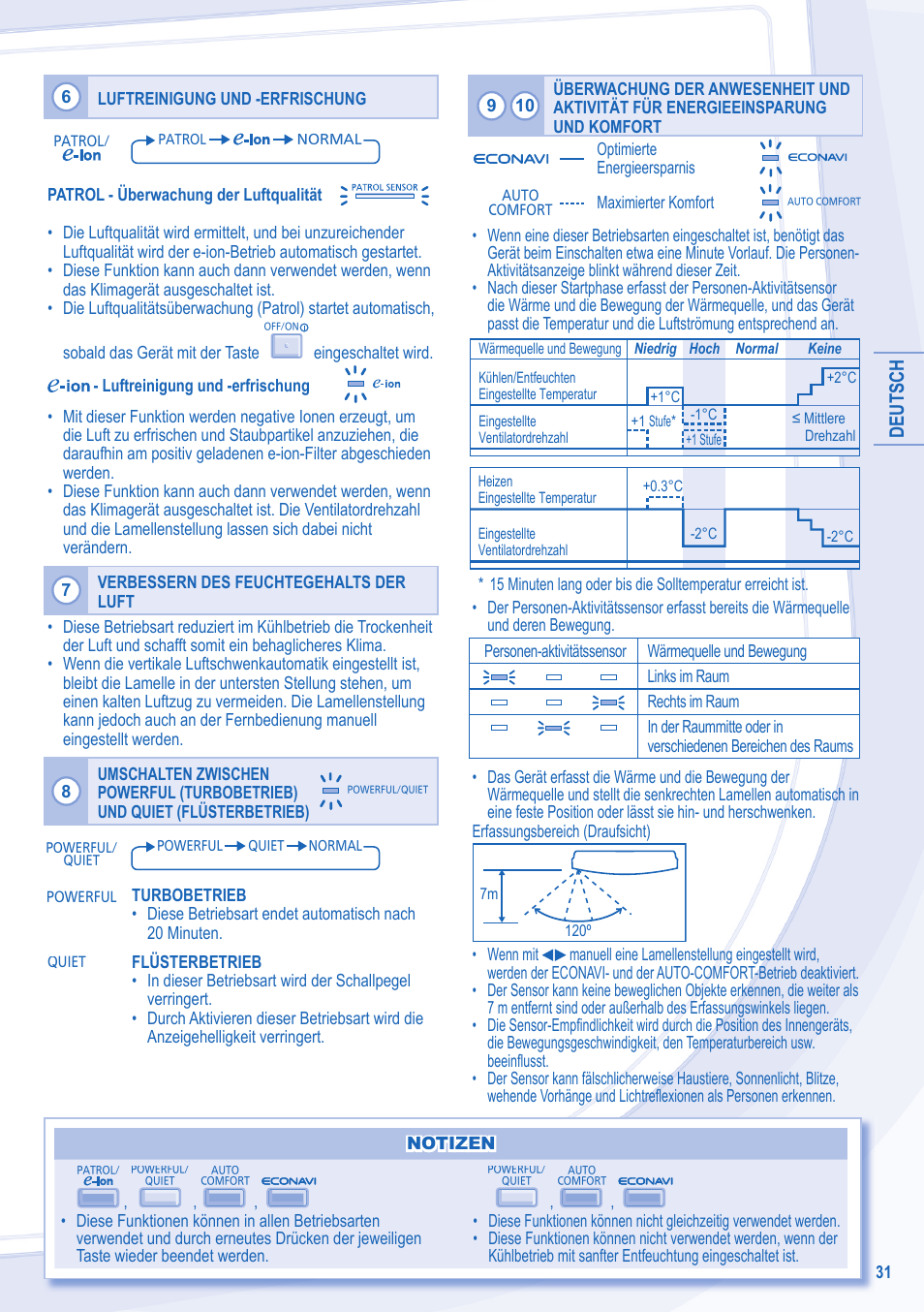 Deutsch | Panasonic CUE15MKE3 User Manual | Page 31 / 52