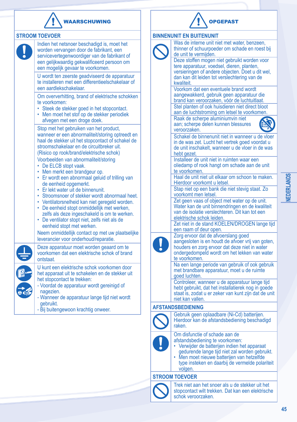 Panasonic CUE15MKE3 User Manual | Page 45 / 52