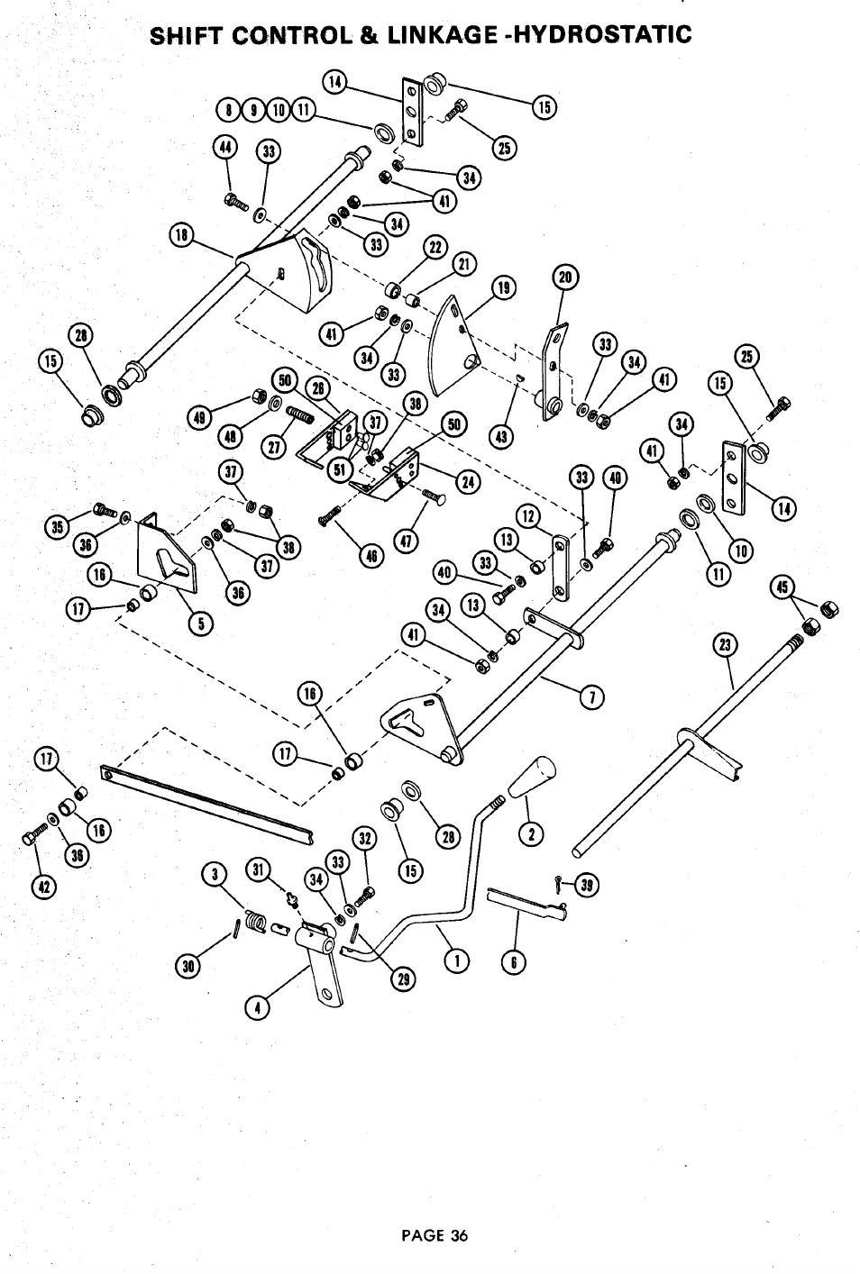 Shift control & linkage -hydrostatic | Ariens 929000 User Manual | Page 36 / 84