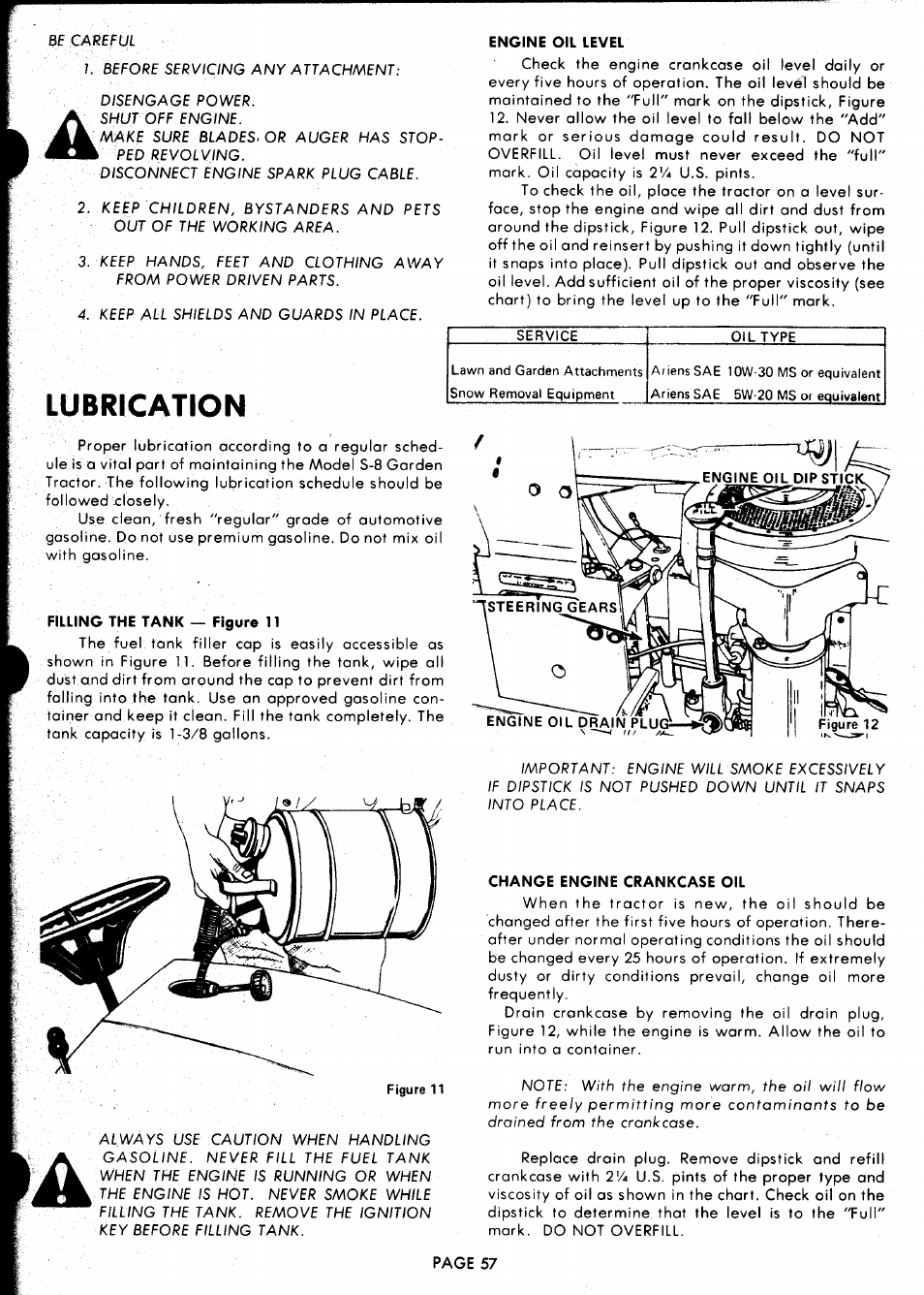 Lubrication | Ariens 929000 User Manual | Page 57 / 84