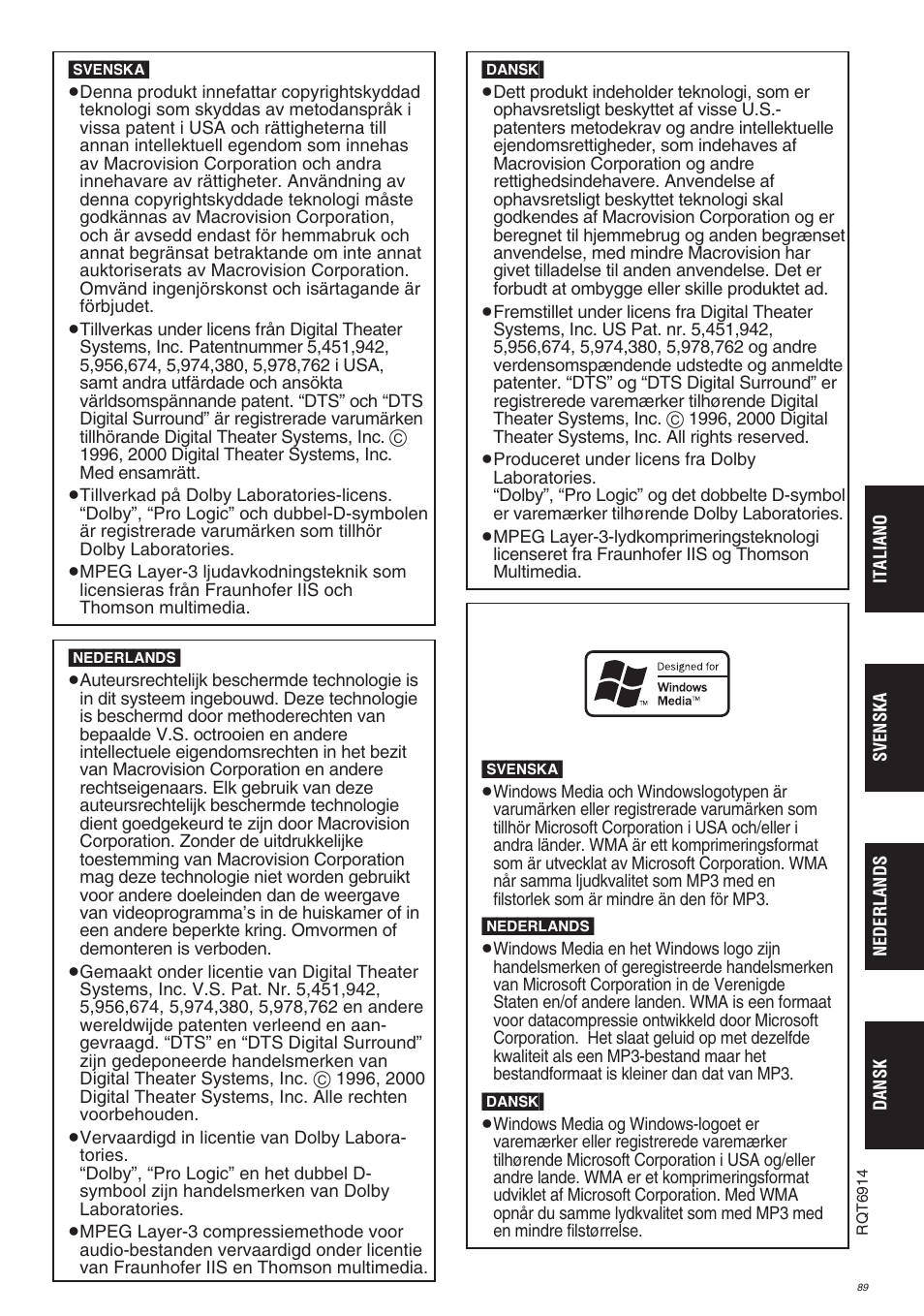 Panasonic DVDLX9 User Manual | Page 89 / 108