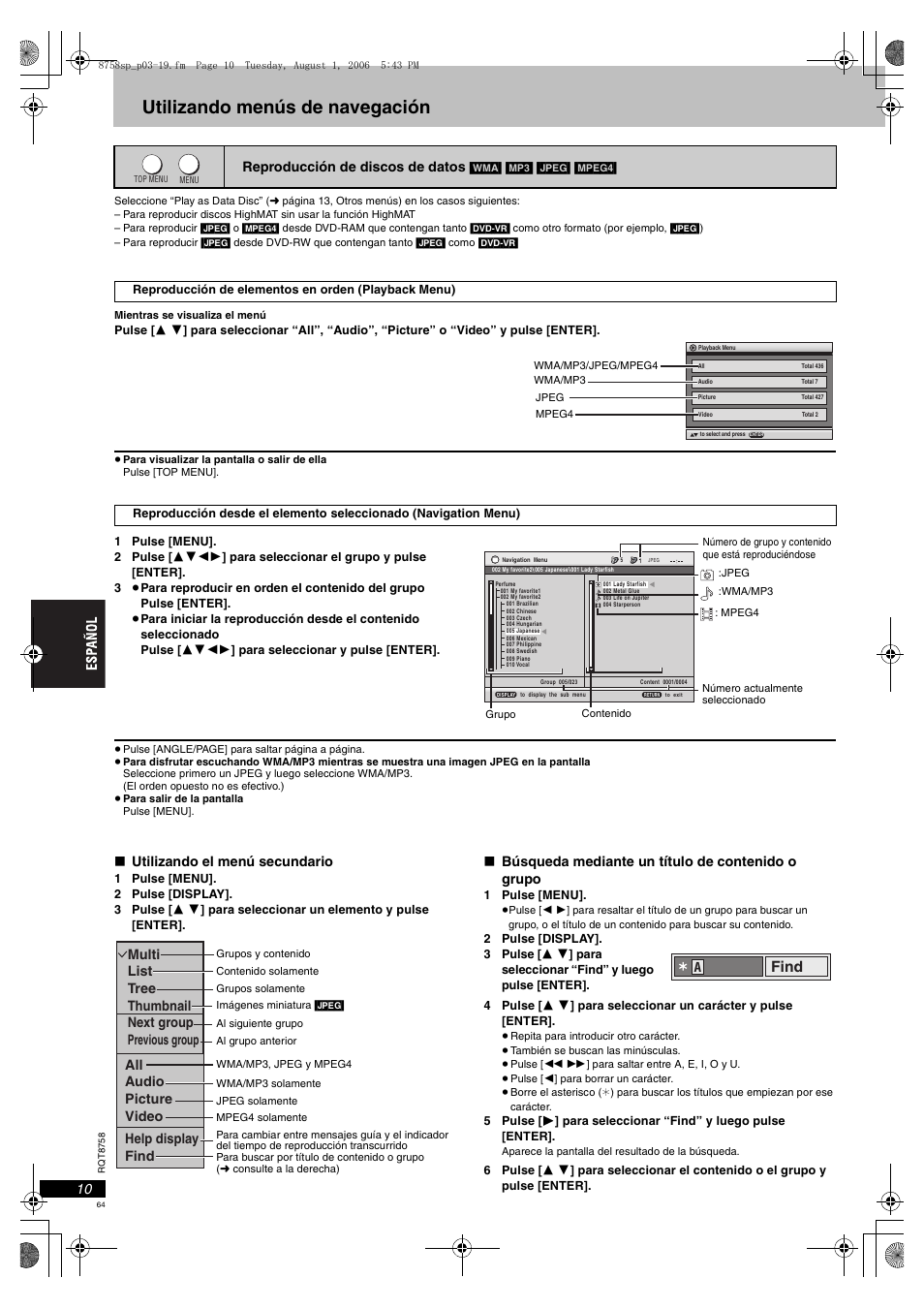 Panasonic DVDS99 User Manual | Page 64 / 116