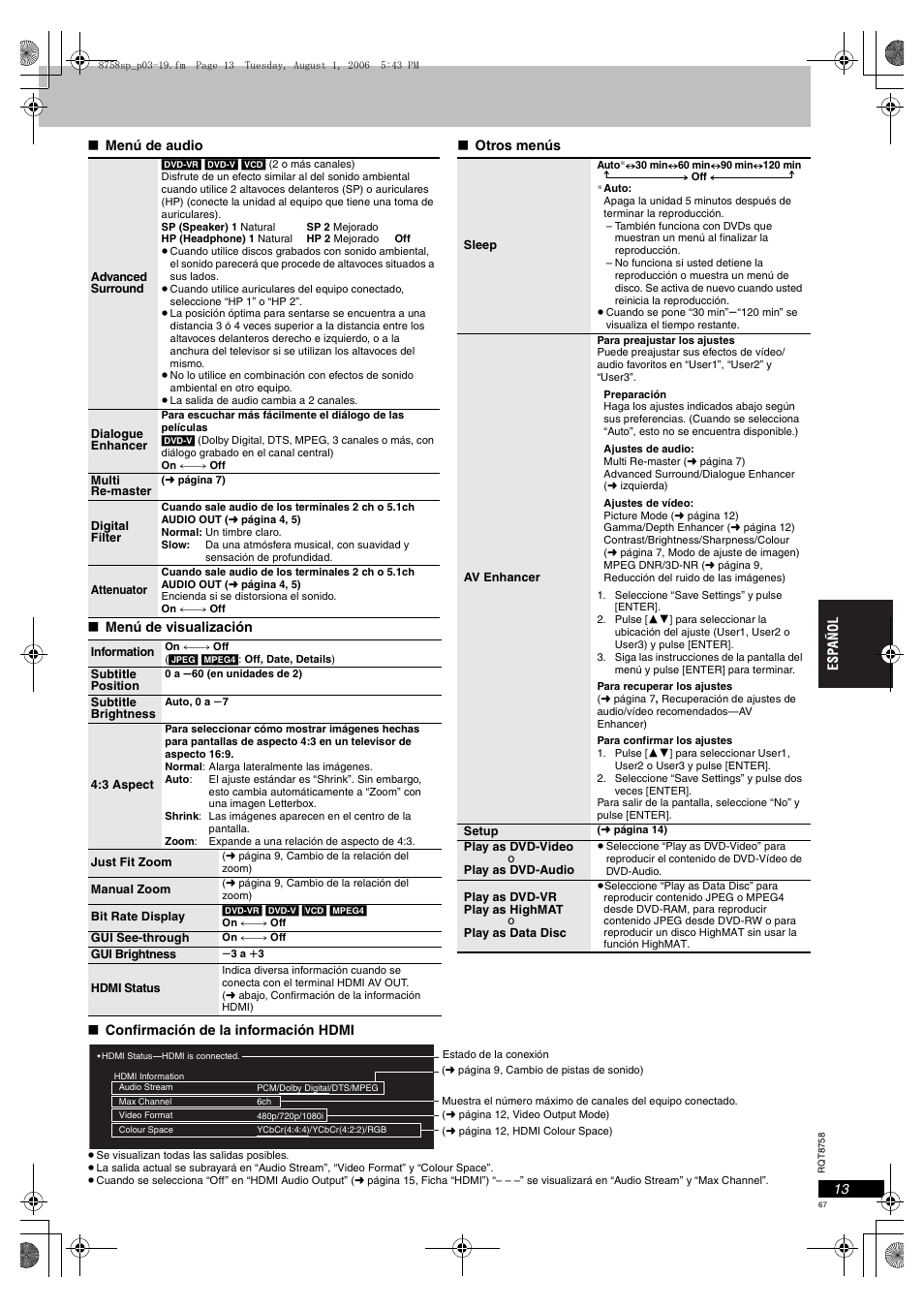 Panasonic DVDS99 User Manual | Page 67 / 116