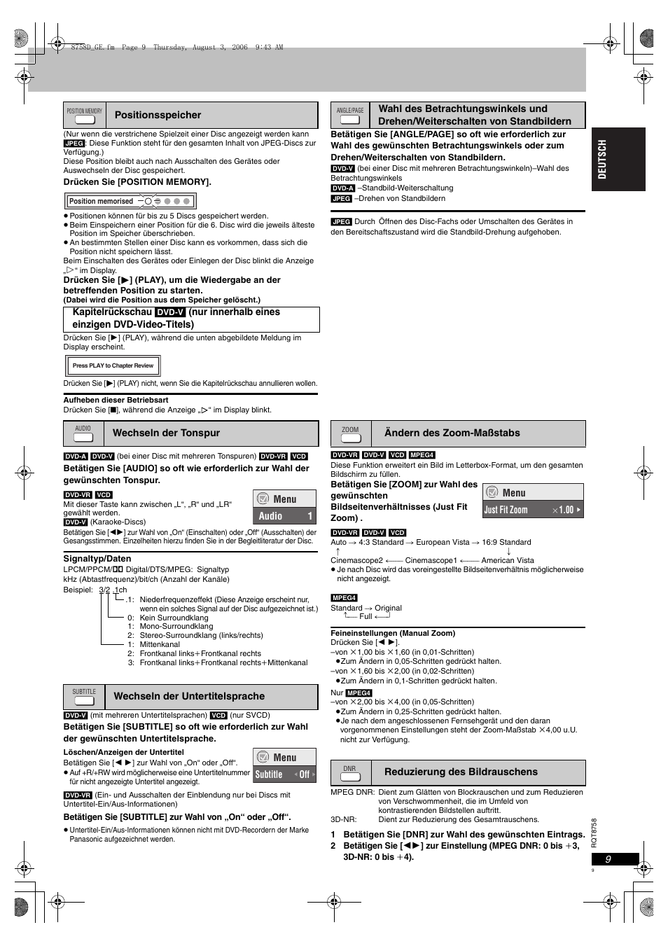 Panasonic DVDS99 User Manual | Page 9 / 116