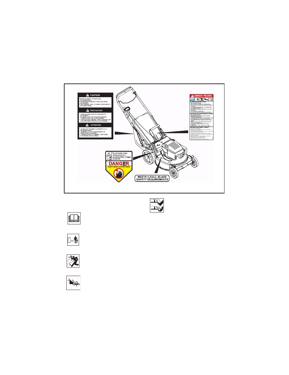 Safety decals and locations, Danger, Caution | Gb - 6, Figure 3 | Ariens 911086 - LM21 User Manual | Page 5 / 22