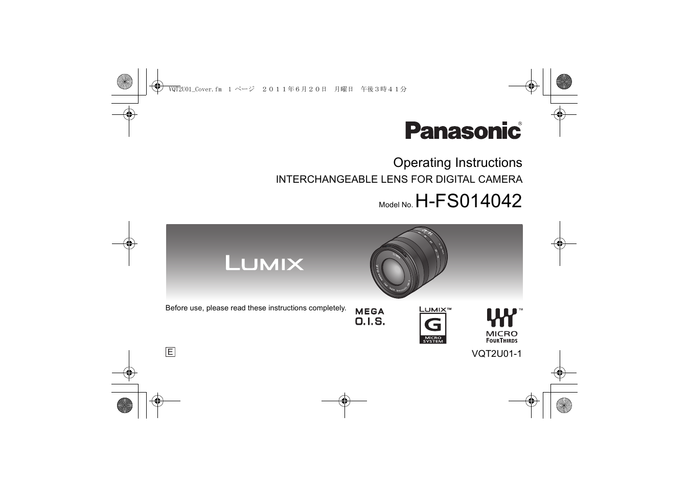 Panasonic HFS014042E User Manual | 72 pages