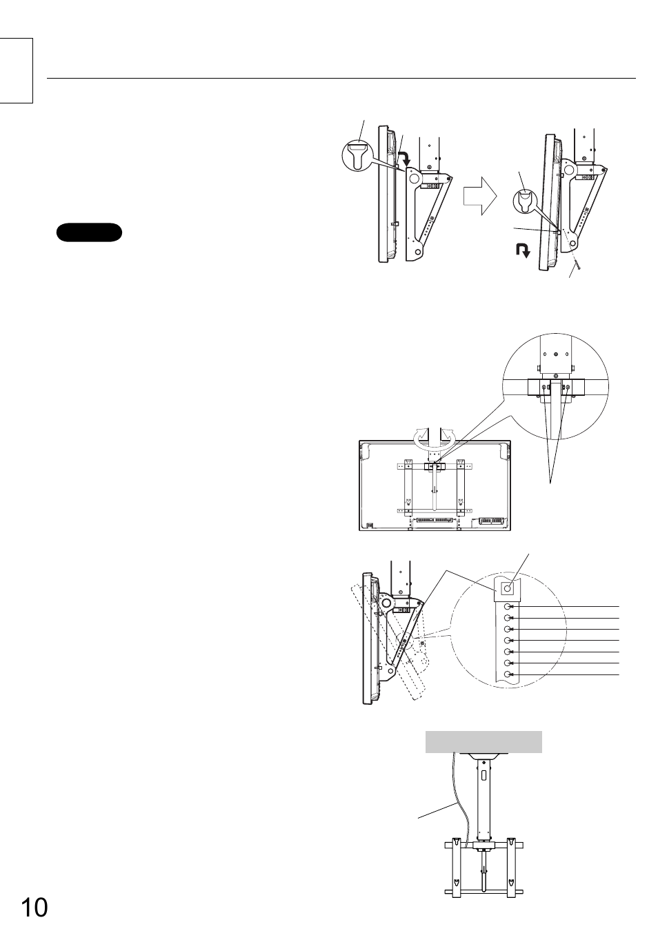 取り付け工事手順, 天吊り金具の調整, 落下防止処置について | Panasonic TYCE42PS20 User Manual | Page 10 / 98