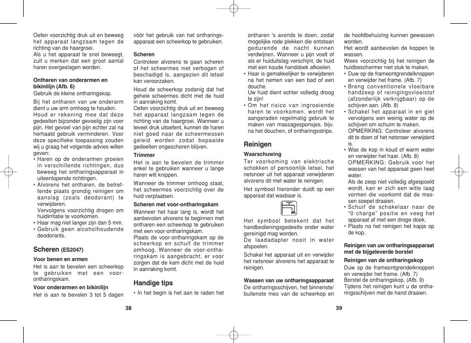 Panasonic ES2044 User Manual | Page 20 / 26
