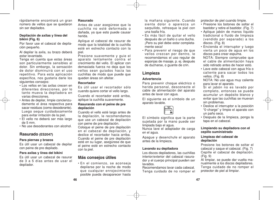 Panasonic ES2044 User Manual | Page 24 / 26