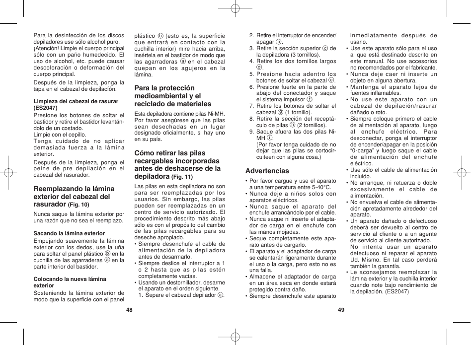 Panasonic ES2044 User Manual | Page 25 / 26
