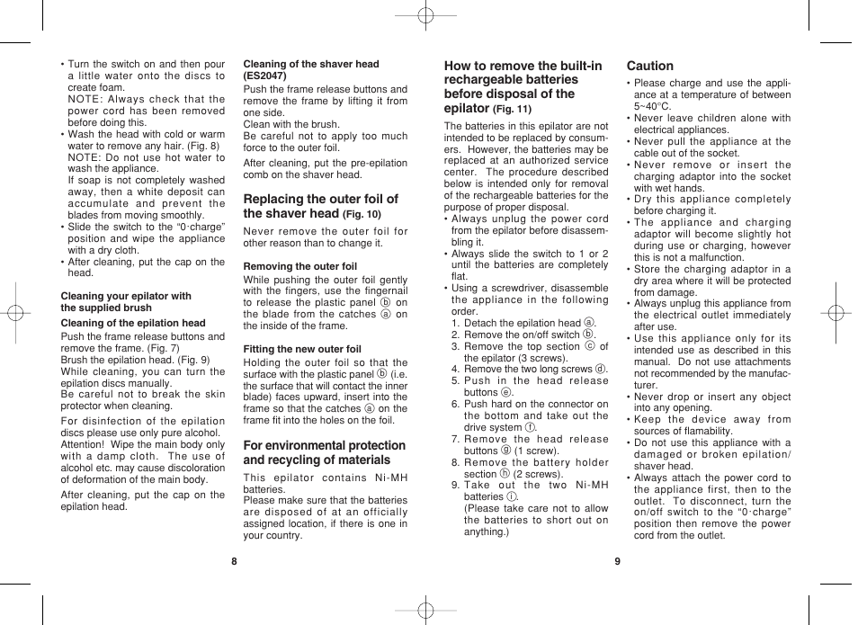 Panasonic ES2044 User Manual | Page 5 / 26