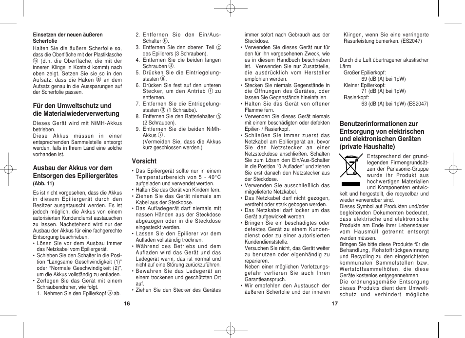 Panasonic ES2044 User Manual | Page 9 / 26
