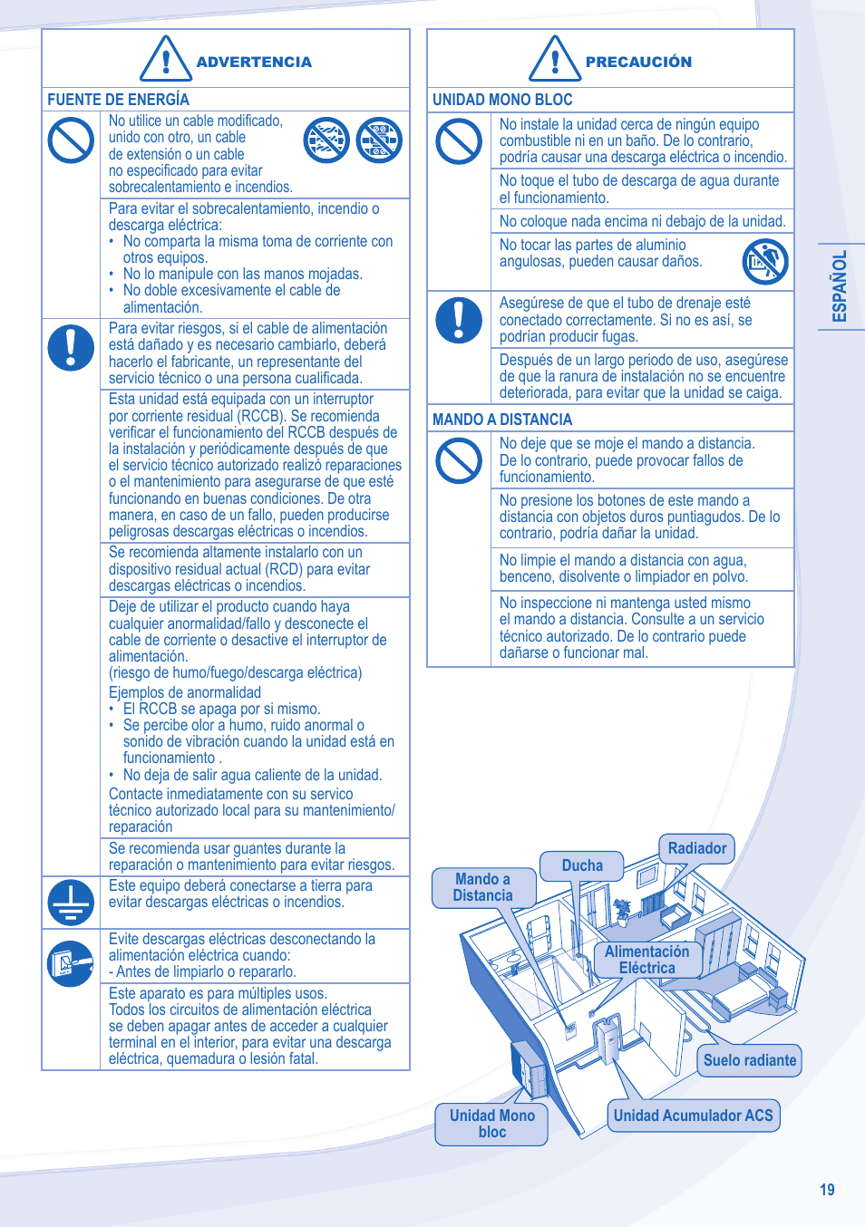 Panasonic WHMXF12D9E8 User Manual | Page 19 / 76