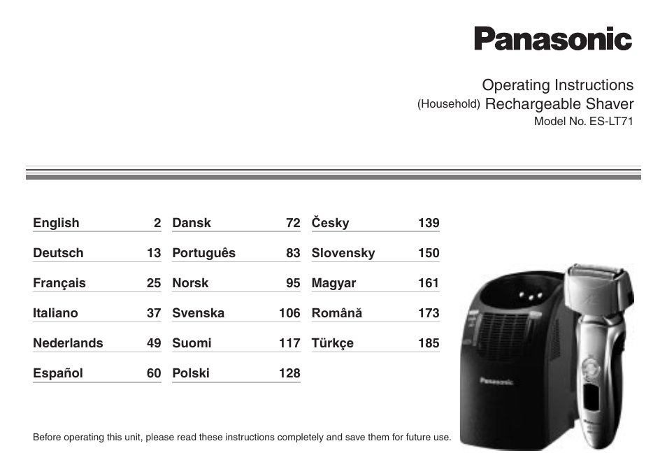 Panasonic ESLT71 User Manual | 196 pages