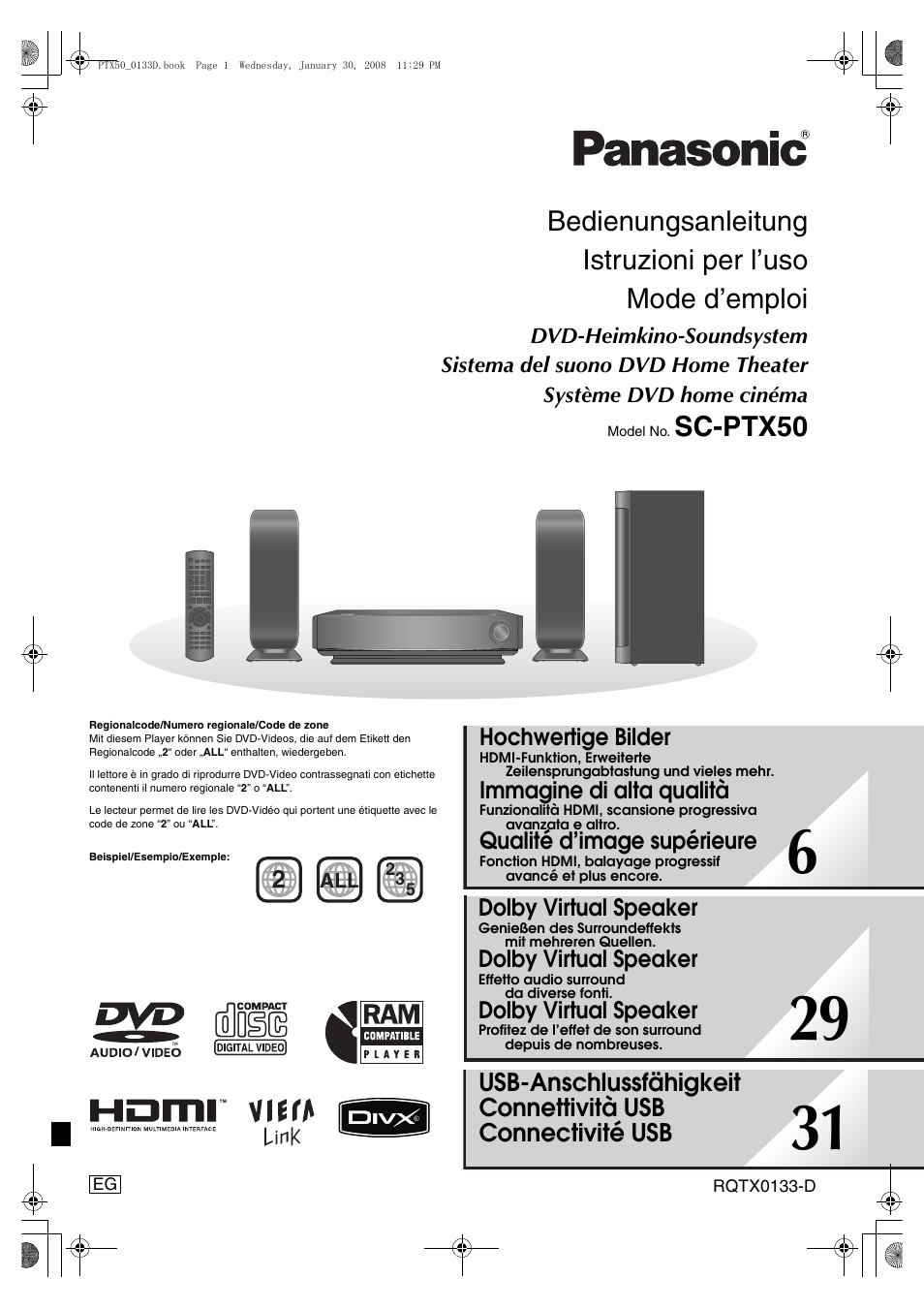Panasonic SCPTX50 User Manual | 116 pages