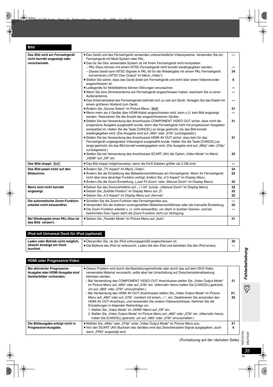 Panasonic SCPTX50 User Manual | Page 35 / 116