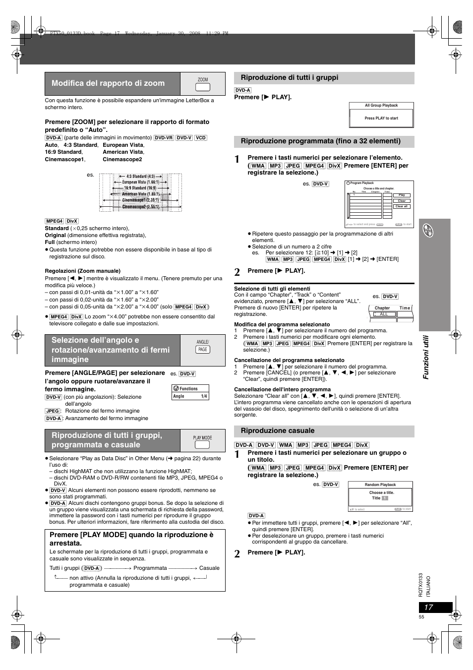 Modifica del rapporto di zoom | Panasonic SCPTX50 User Manual | Page 55 / 116