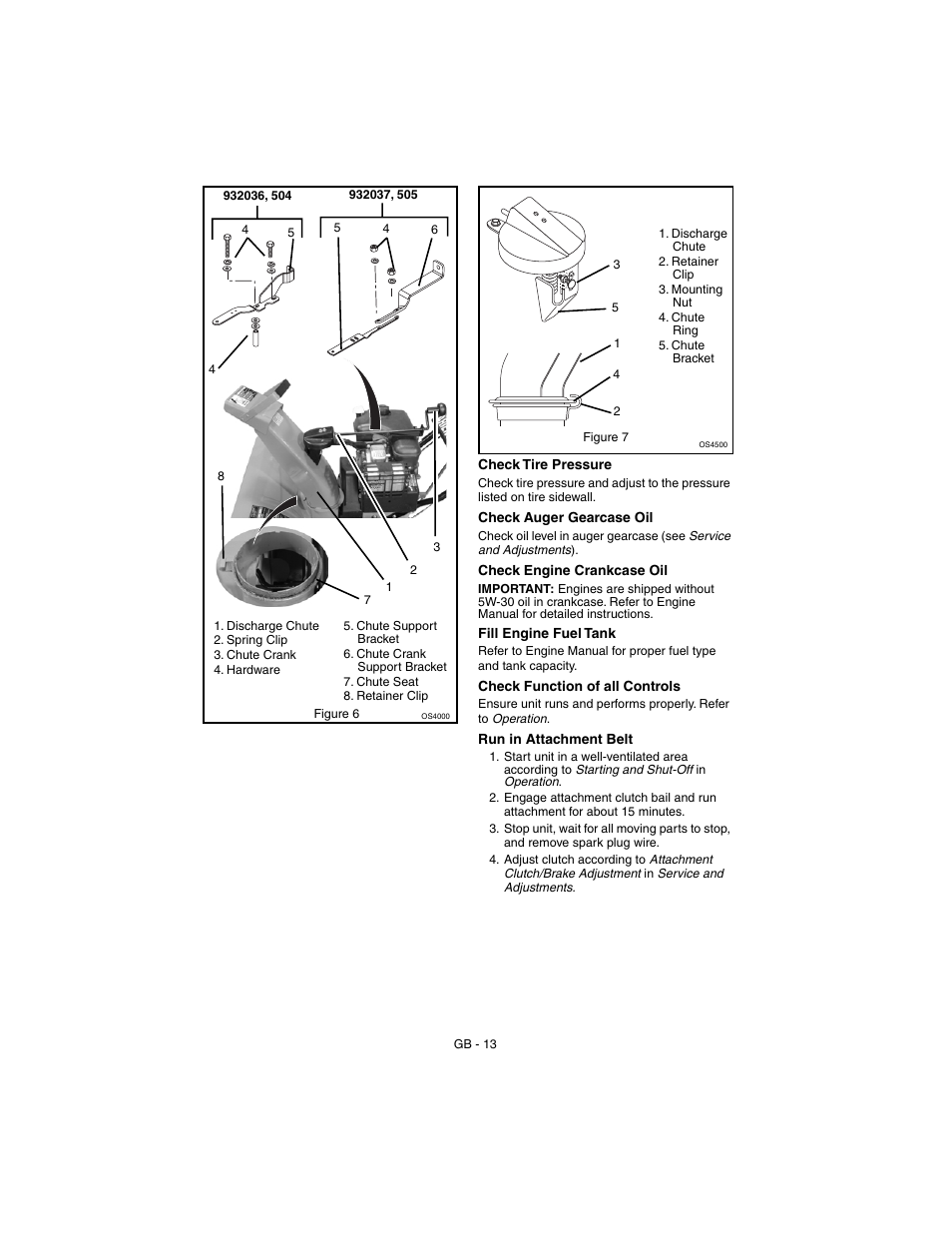 6, and 7), 505) from top of engine (figure 6), Are (figure 7) | Ariens 932037 - 724 User Manual | Page 13 / 31