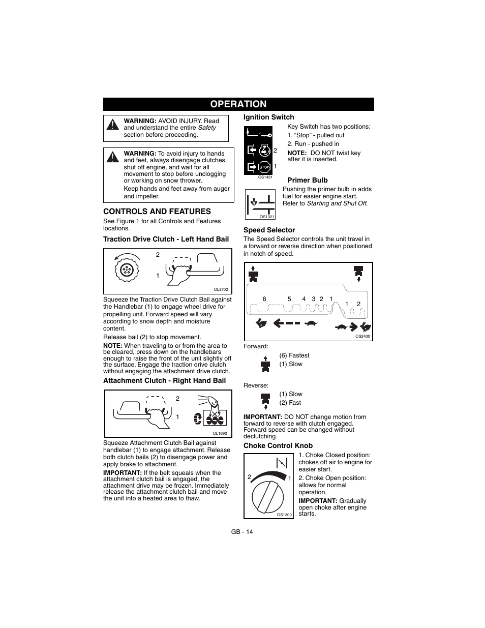 Operation | Ariens 932037 - 724 User Manual | Page 14 / 31