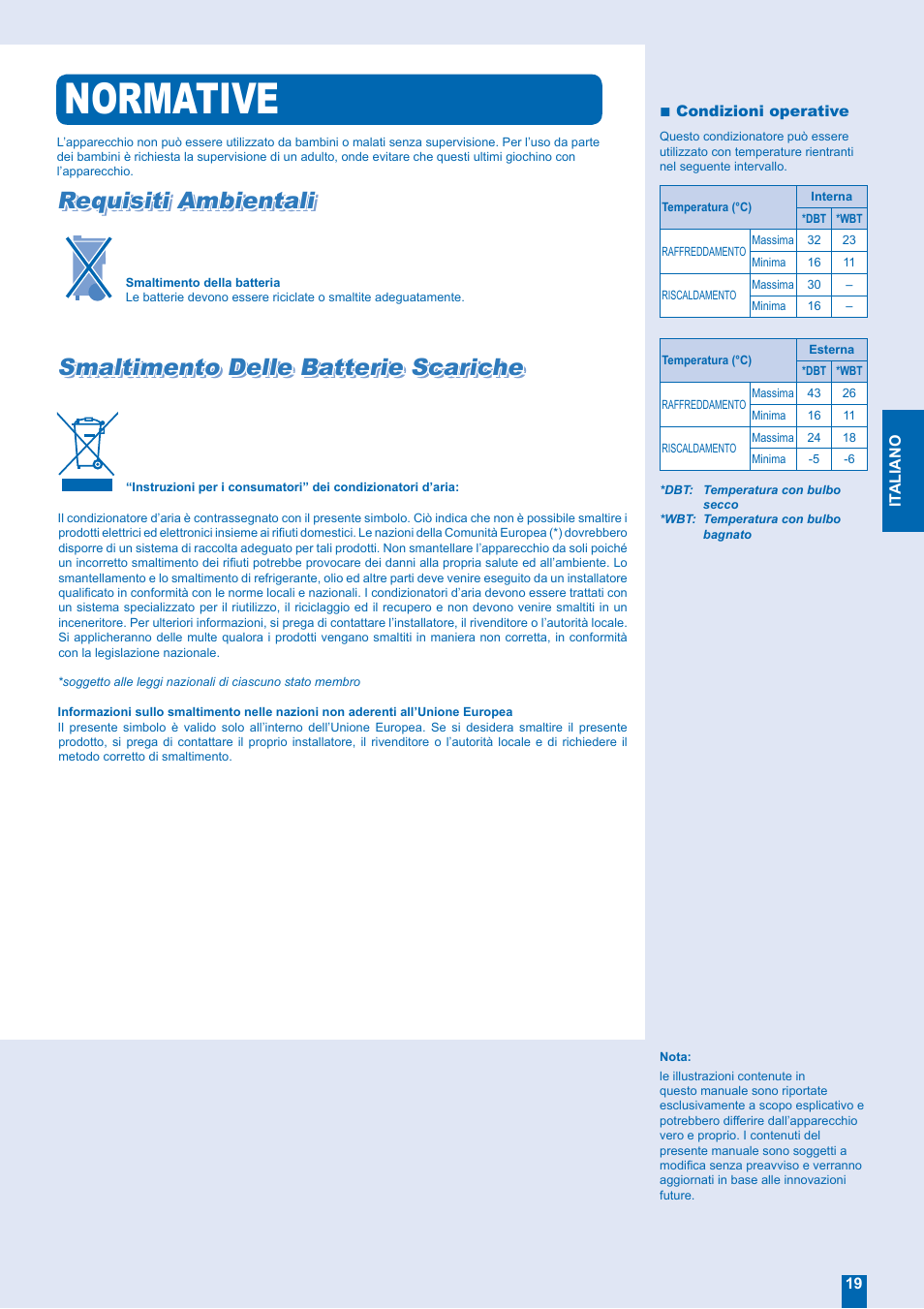Normative, Requisiti ambientali | Panasonic CSE28EKE User Manual | Page 3 / 12