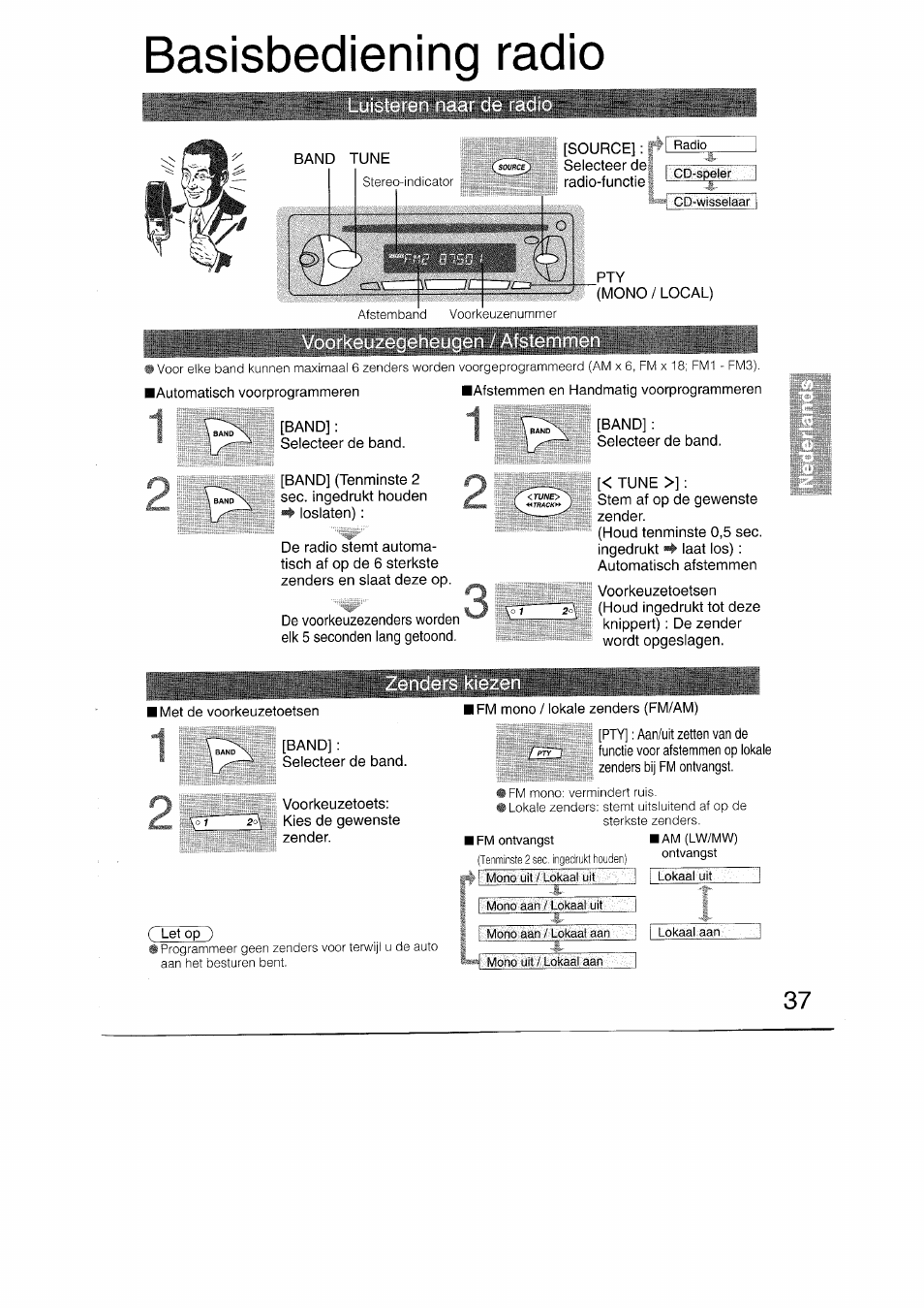 Basisbediening radio | Panasonic CQRDP162N User Manual | Page 37 / 84