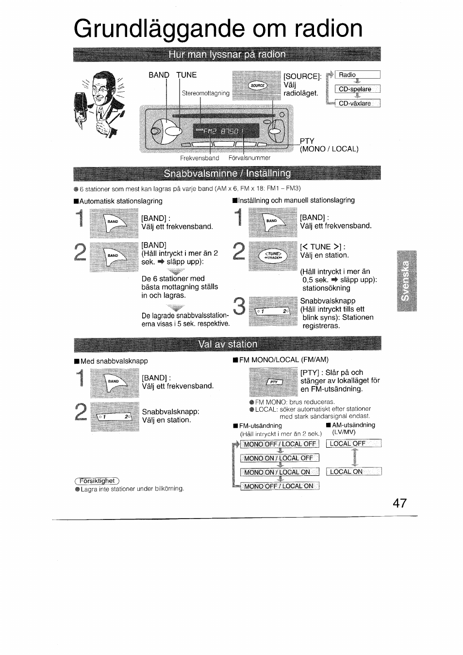 Grundläggande om radion | Panasonic CQRDP162N User Manual | Page 47 / 84
