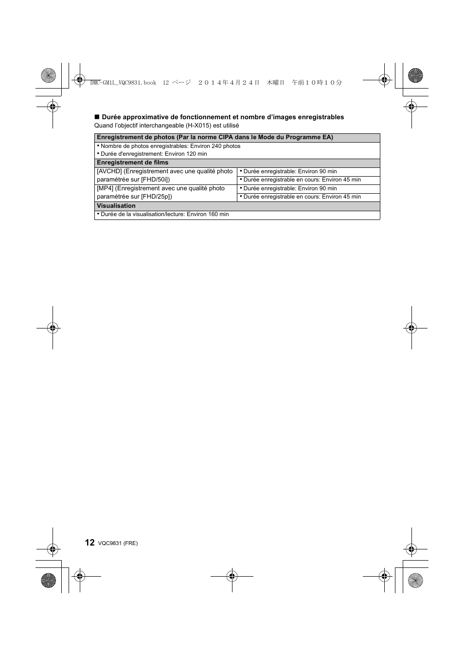 Panasonic DMCGM1LEF User Manual | Page 12 / 36