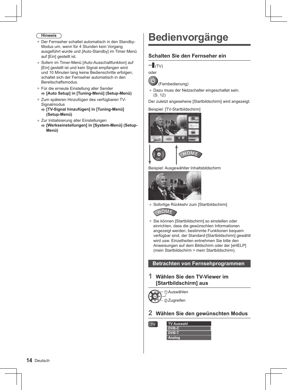 Bedienvorgänge | Panasonic TX32AS520E User Manual | Page 116 / 224
