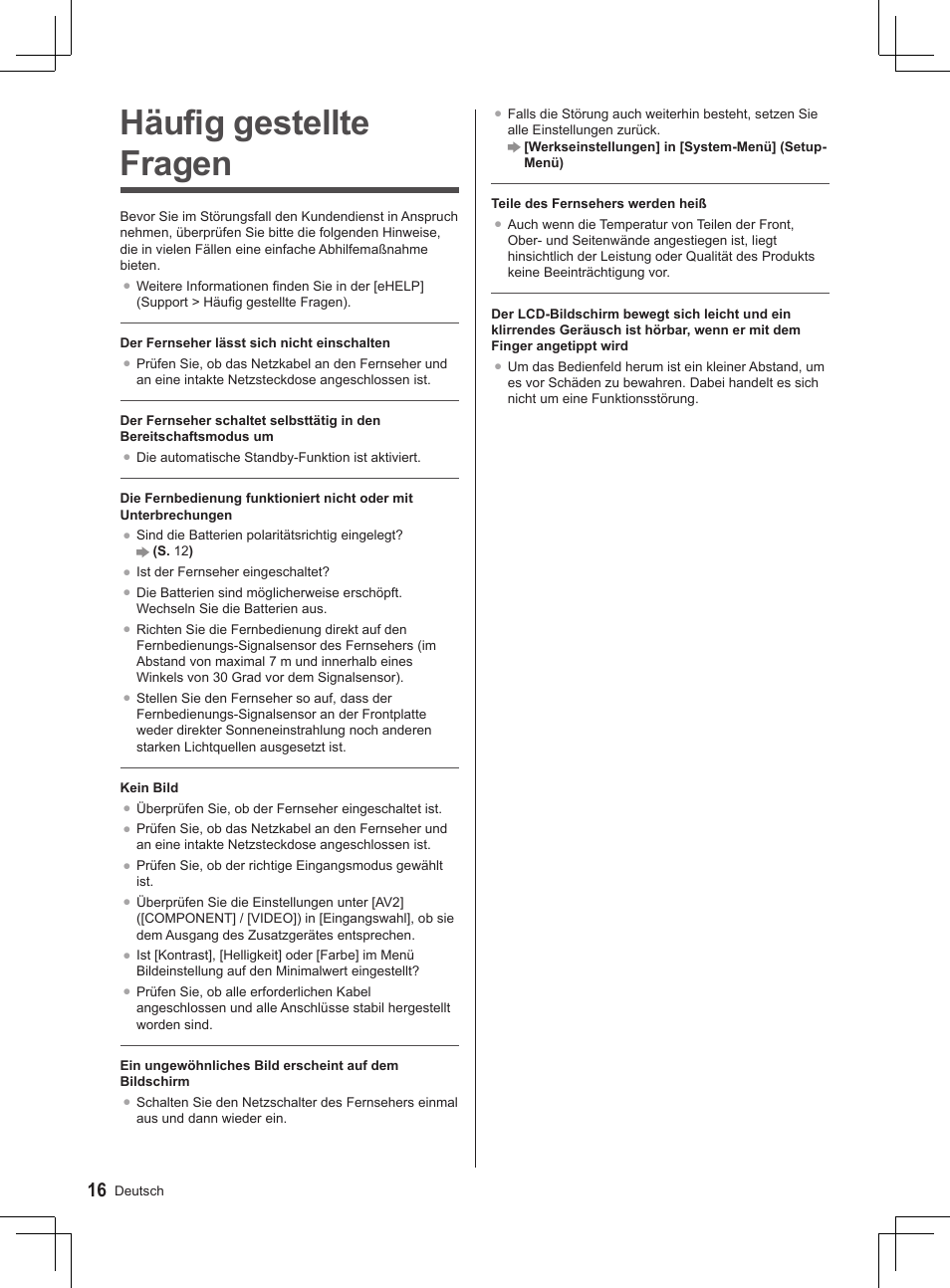 Häufig gestellte fragen | Panasonic TX32AS520E User Manual | Page 118 / 224