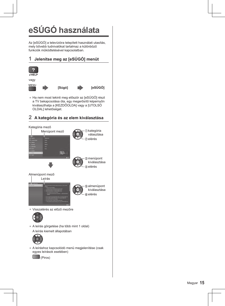 Esúgó használata | Panasonic TX32AS520E User Manual | Page 137 / 224