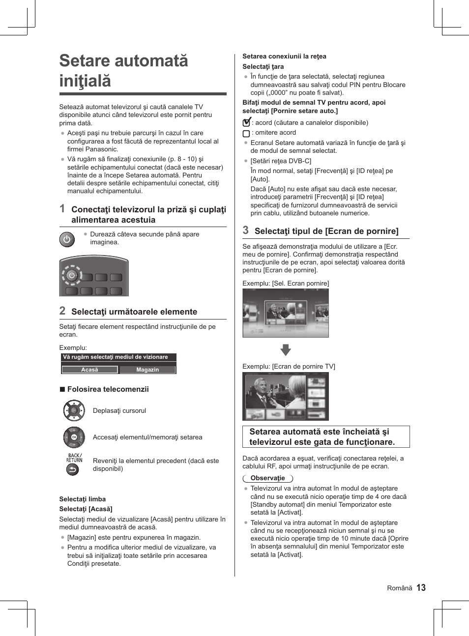 Setare automată iniţială | Panasonic TX32AS520E User Manual | Page 195 / 224