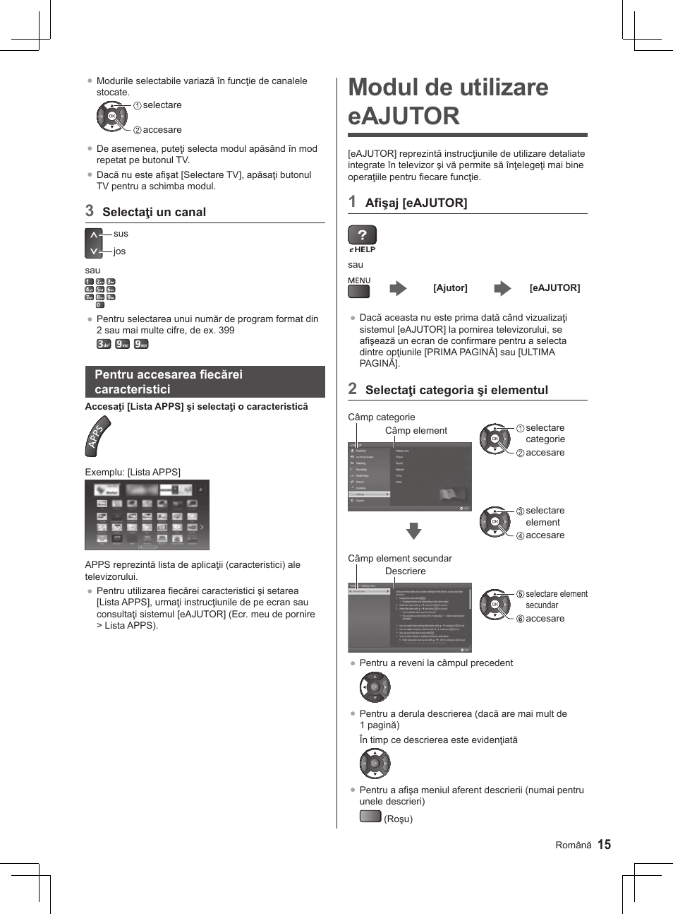 Modul de utilizare eajutor | Panasonic TX32AS520E User Manual | Page 197 / 224