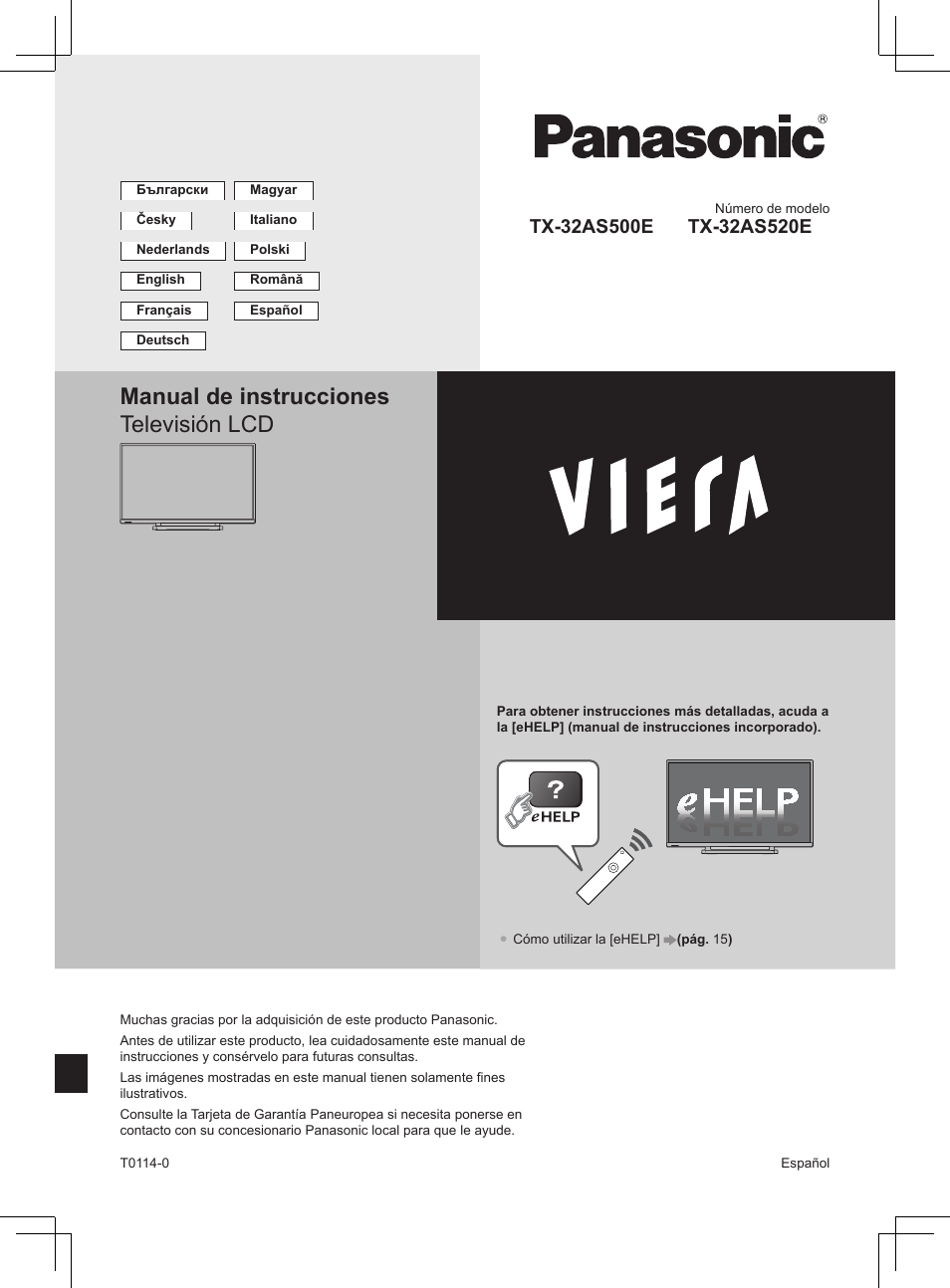 Manual de instrucciones televisión lcd | Panasonic TX32AS520E User Manual | Page 203 / 224