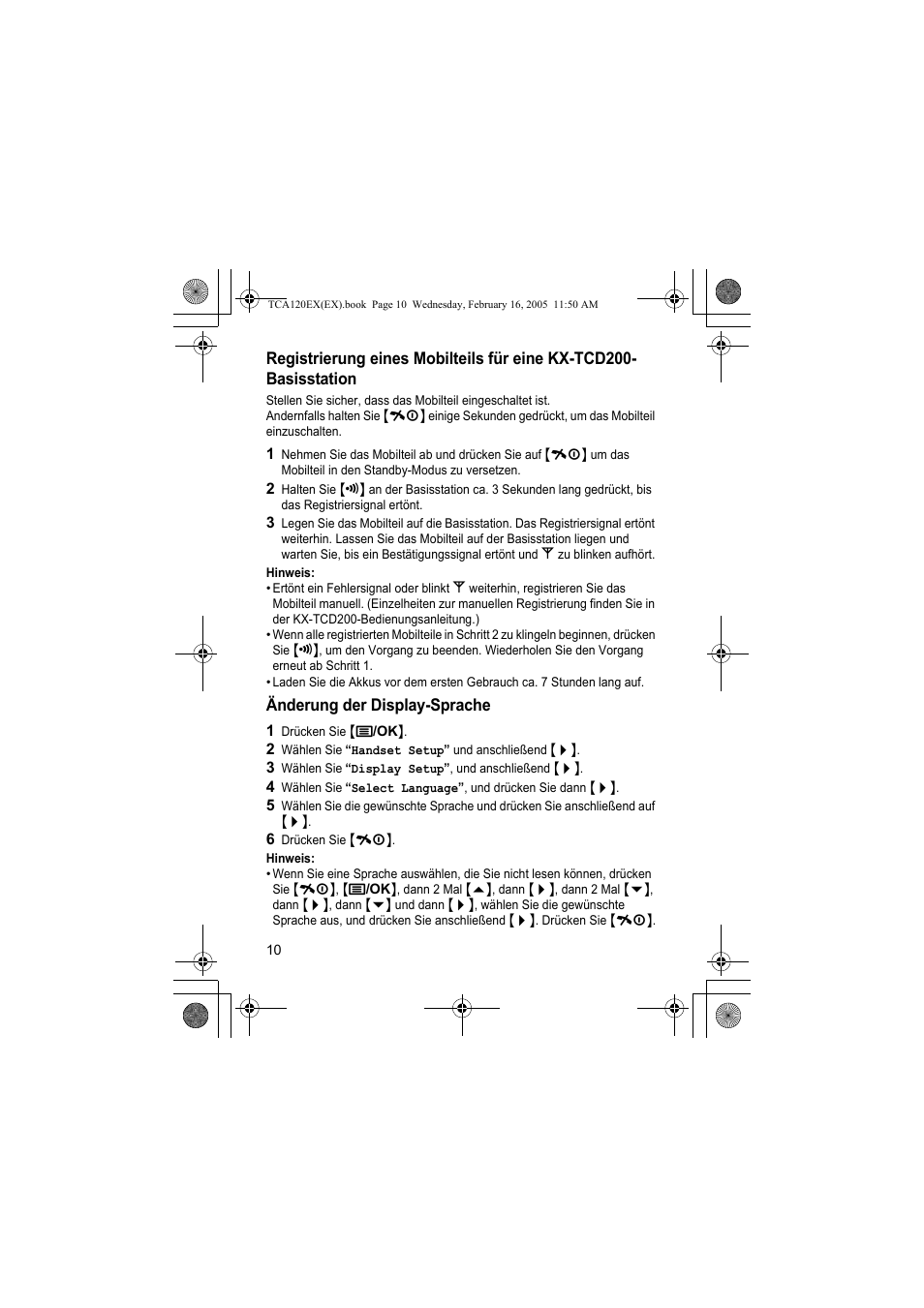 Panasonic KXTCA120EX User Manual | Page 10 / 60