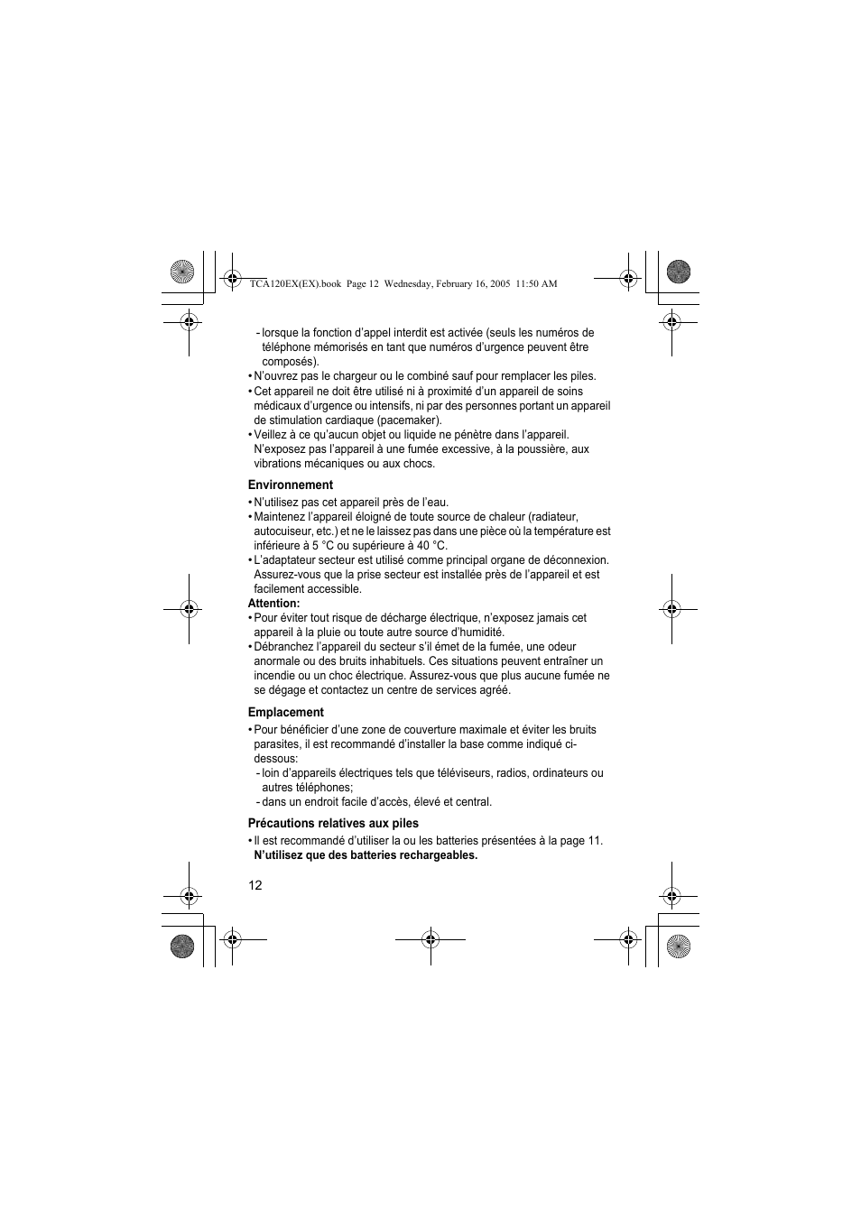 Panasonic KXTCA120EX User Manual | Page 12 / 60