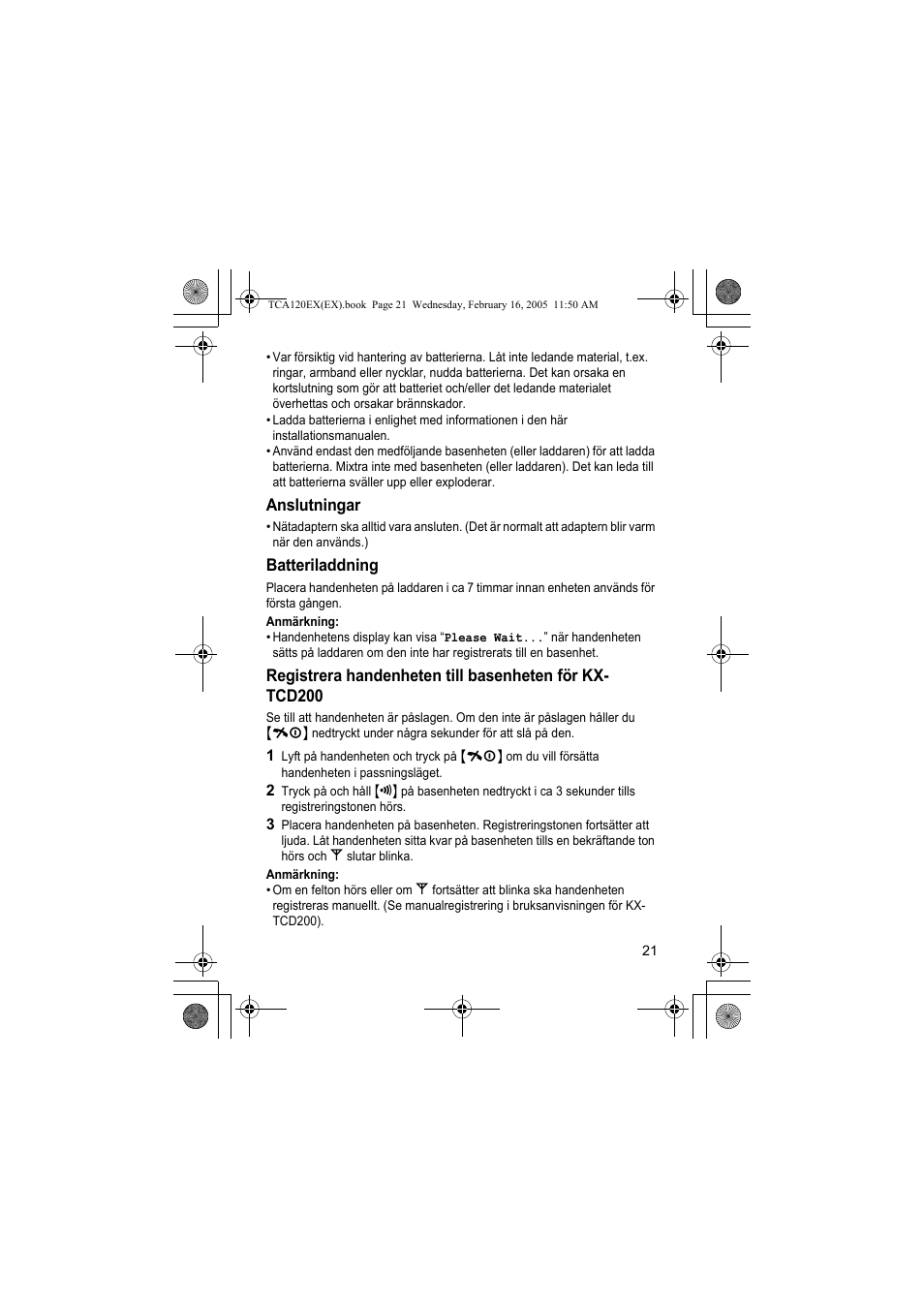 Panasonic KXTCA120EX User Manual | Page 21 / 60