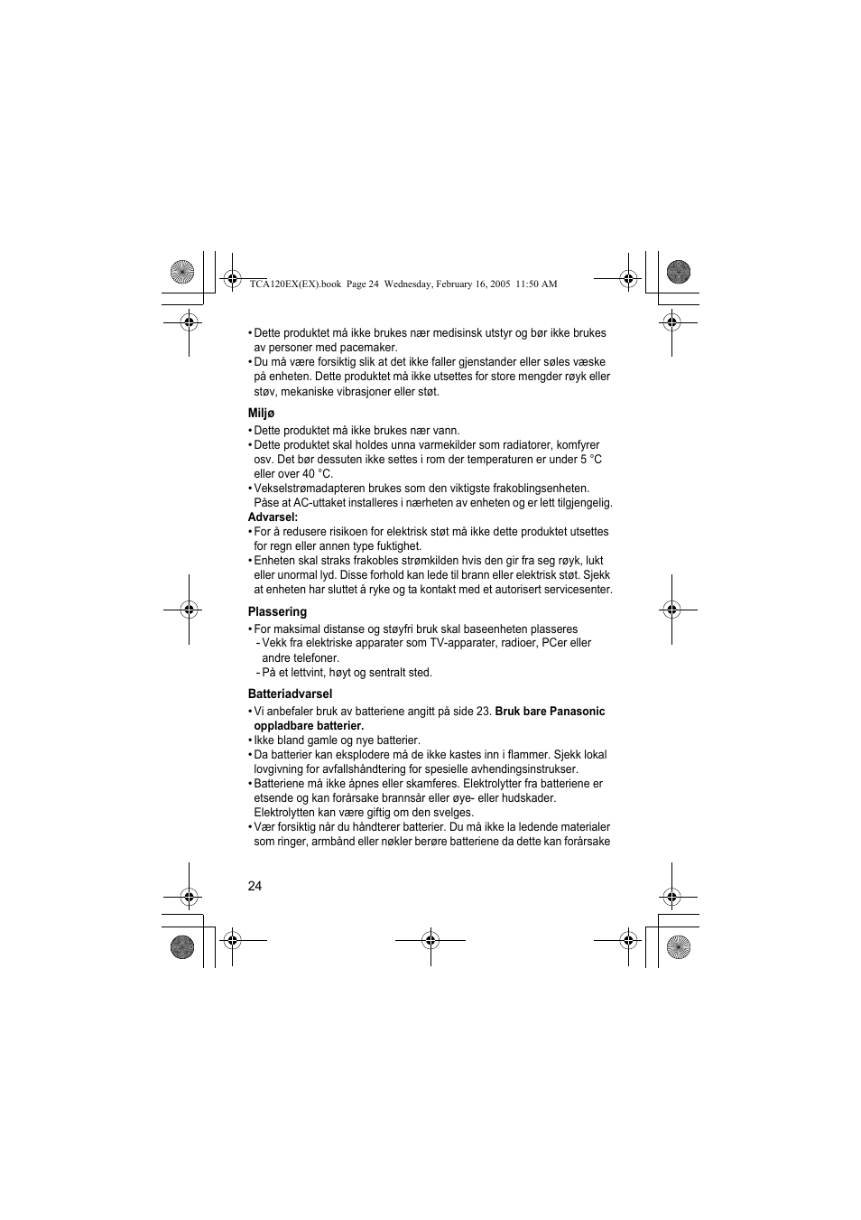 Panasonic KXTCA120EX User Manual | Page 24 / 60