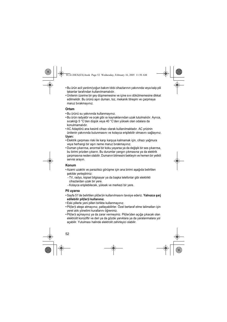 Panasonic KXTCA120EX User Manual | Page 52 / 60