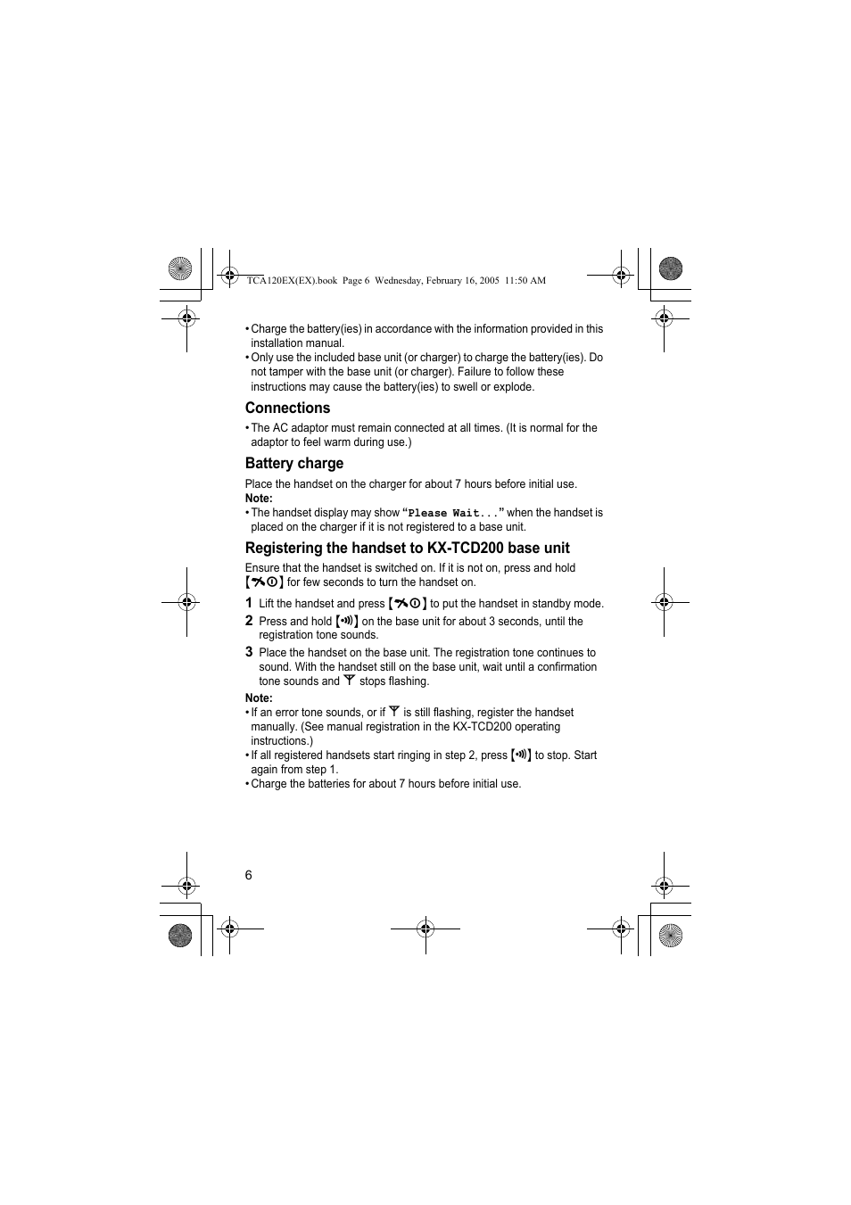 Panasonic KXTCA120EX User Manual | Page 6 / 60