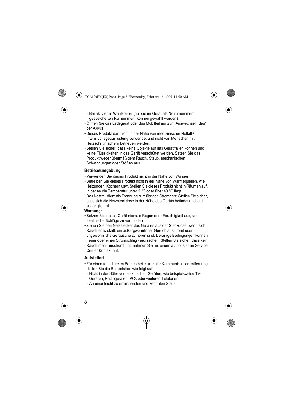 Panasonic KXTCA120EX User Manual | Page 8 / 60