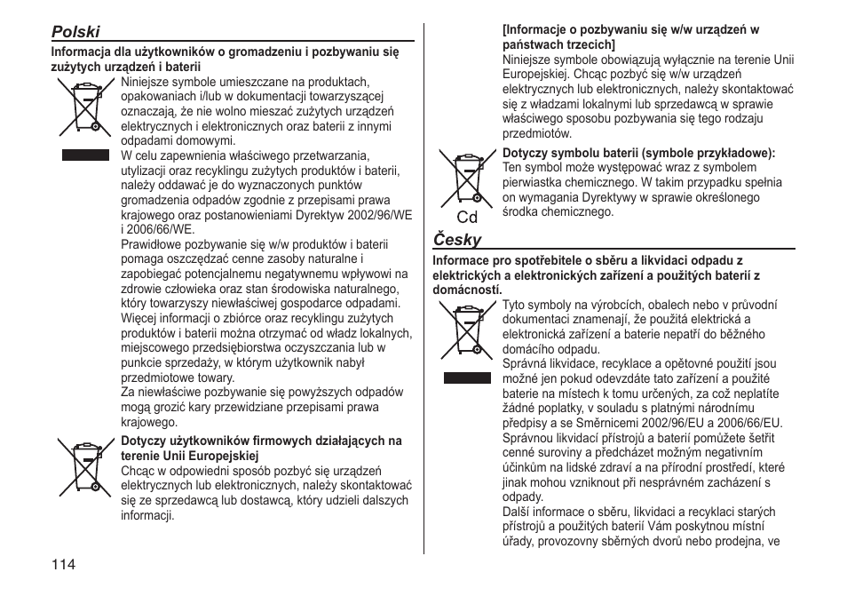 Polski, Česky | Panasonic ERGC70 User Manual | Page 114 / 120