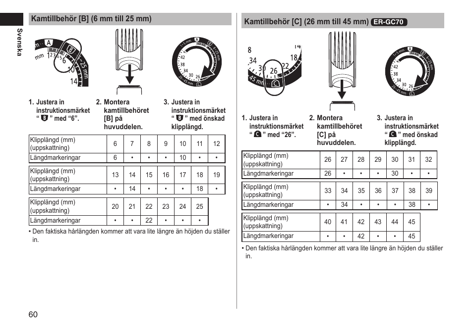 Panasonic ERGC70 User Manual | Page 60 / 120